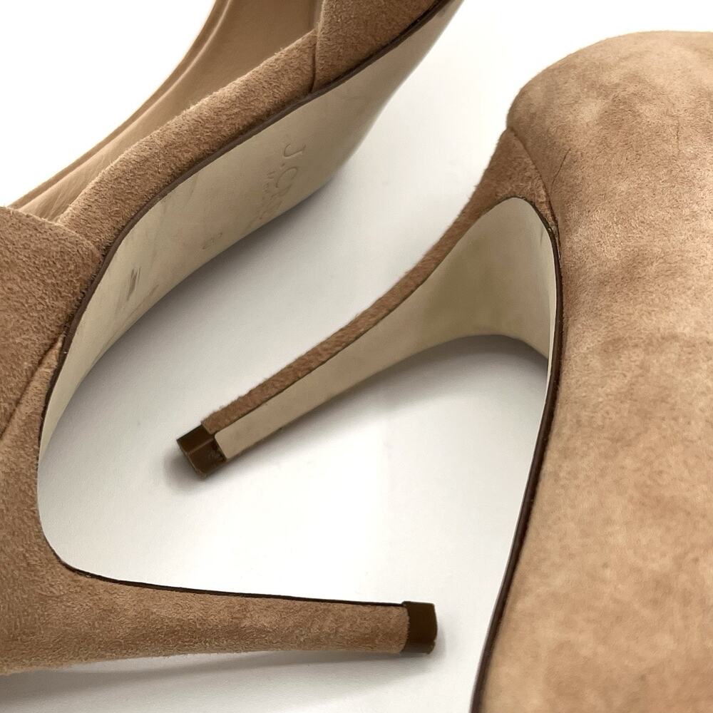 J. Crew Lucie Suede D'Orsay Pumps Chic Minimalist Classic Ashen Brown Heels Sz 8 - Picture 10 of 13